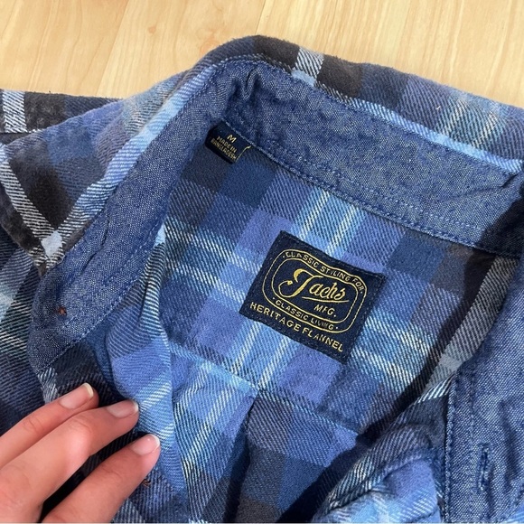 Jachs Flannel Button Front Shirt Plaid Men's Medium Long Sleeve - Picture 2 of 6